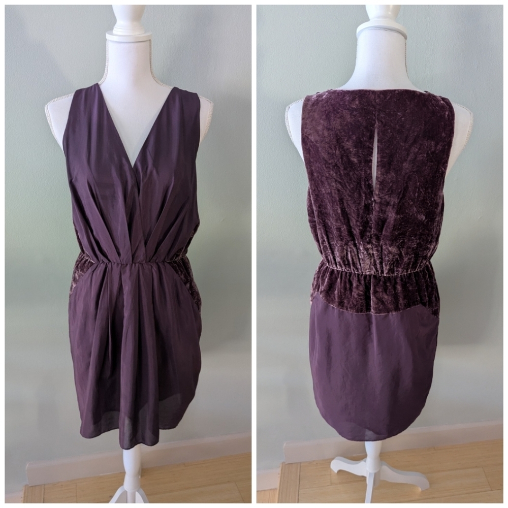 BCBGeneration Size Small Purple Velvet Panel Cocktail Dress Whimsigoth 163C